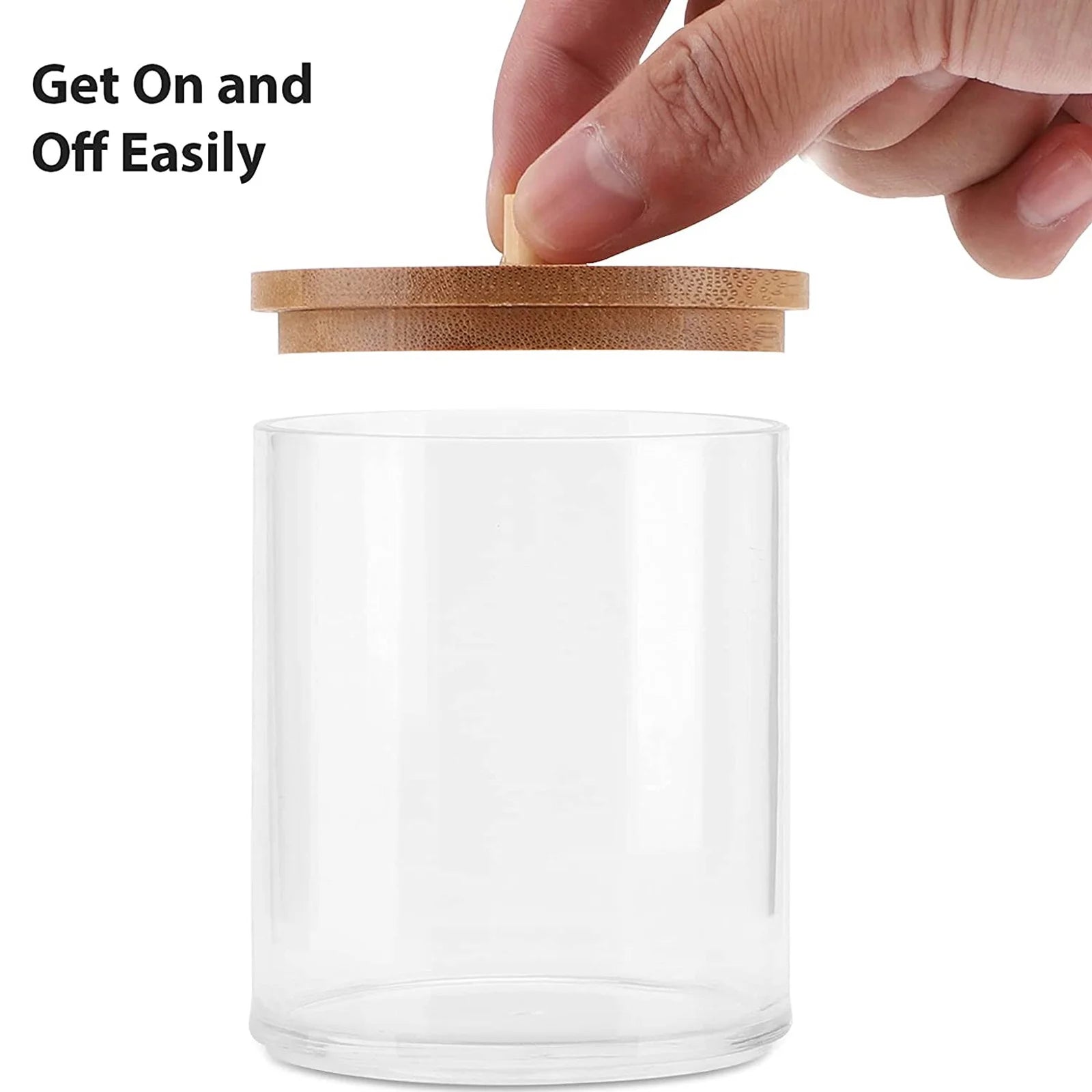 Acrylic Holder Dispenser Bathroom Jars with Lids Cotton Ball Pad round Holder for Bathroom Accessories Storage Organizer