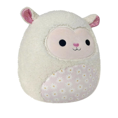 14 Inch Sophie the Cream Lamb with Daisy Flower Bell Pattern - Child'S Ultra Soft Plush Toy