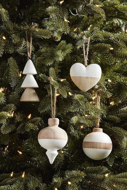 Paulownia Wood Christmas Ornament, Ball, 4" X 3.25"