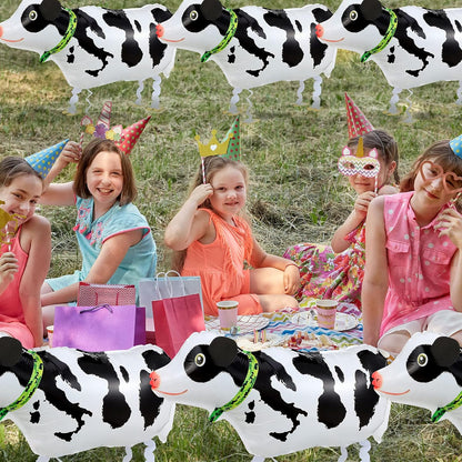 6 Pieces Walking Animal Balloons Foil Animal Air Walkers Pet Balloons Helium Farm Animal Balloons Party Decorations for Animal Theme Party Supplies Baby Shower Wedding Birthday Party Favors (Cow)