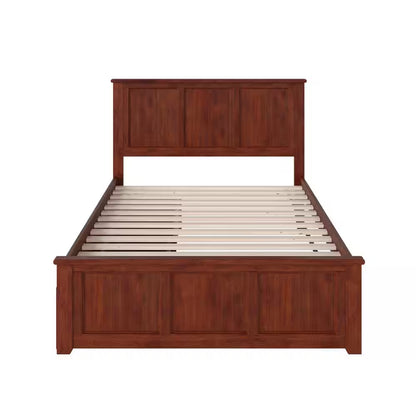 Madison Walnut Full Platform Bed with Matching Foot Board and 2 Urban Bed Drawers