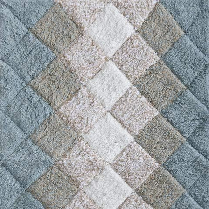 Bathroom Rugs Set 2Piece in 100%Cotton Albany Inspired Bath Rugs 21X32/17X34,Grey Beige Combo,Anitskid Bath Rugs Set,Cotton Bath Mat,Cotton Bath Rugs,Soft Absorbent Machine Washable,Non Slip Bath Rug