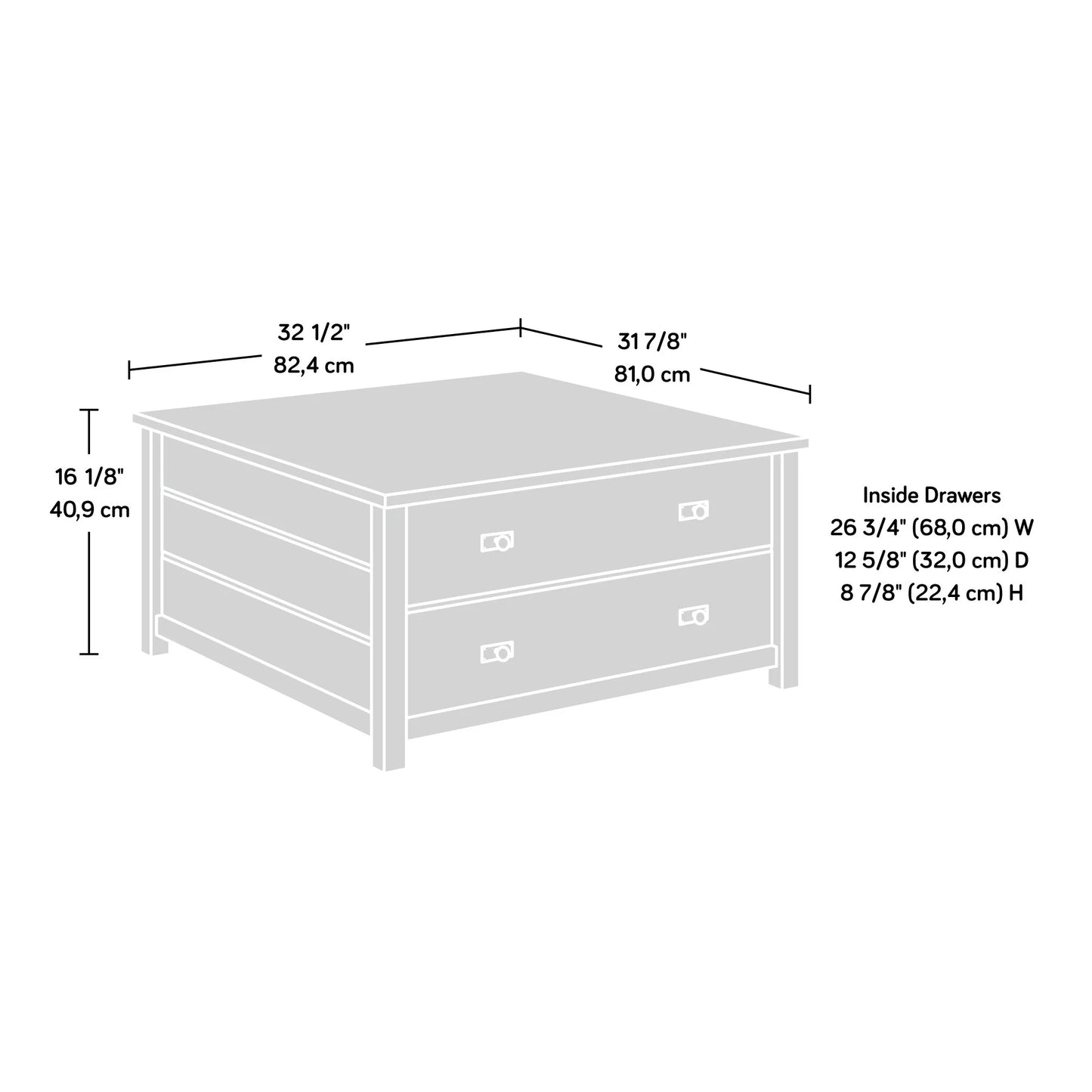 Cottage Road Storage Coffee Table in Raven Oak, Raven Oak Finish
