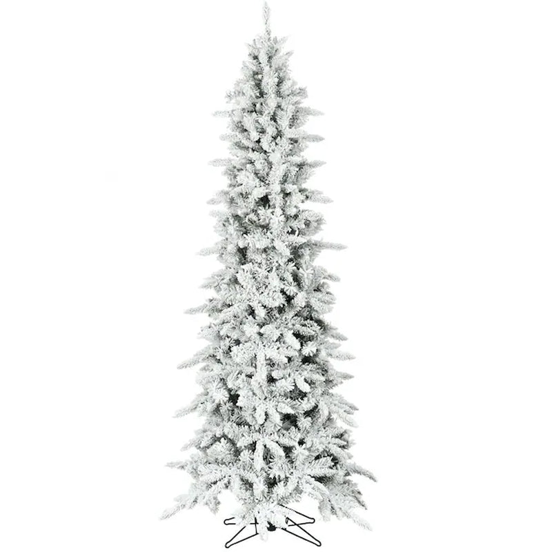 9-Ft Mountain Pine Pre-Lit Flocked White Artificial Christmas Tree with Color Changing LED Lights