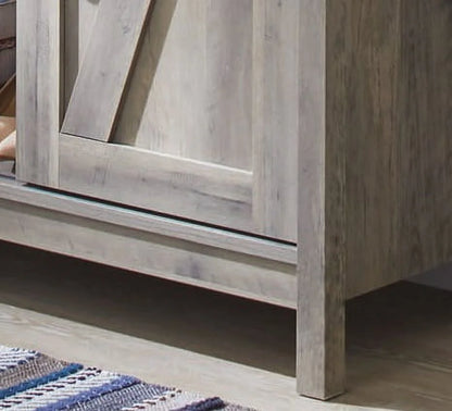 Modern Farmhouse Accent Storage Cabinet, Rustic Gray Finish