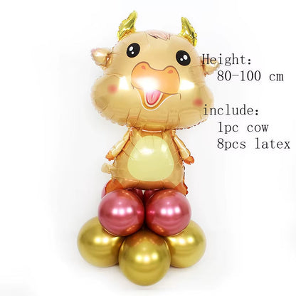 Cartoon Animal Foil Balloons Gold Cows Balloon Milk Cow Air Balloon Birthday Party Decorations Kids Inflatable Toys
