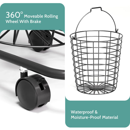 Removable 3 Tier Metal Rolling Laundry Basket Cart,Large Capacity Wire Basket Laundry Hamper with Wheels, Laundry Butler for Bathroom Bedroom Laundry Room, Black
