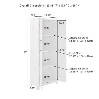 Cutler Modern Wood Storage Pantry in White