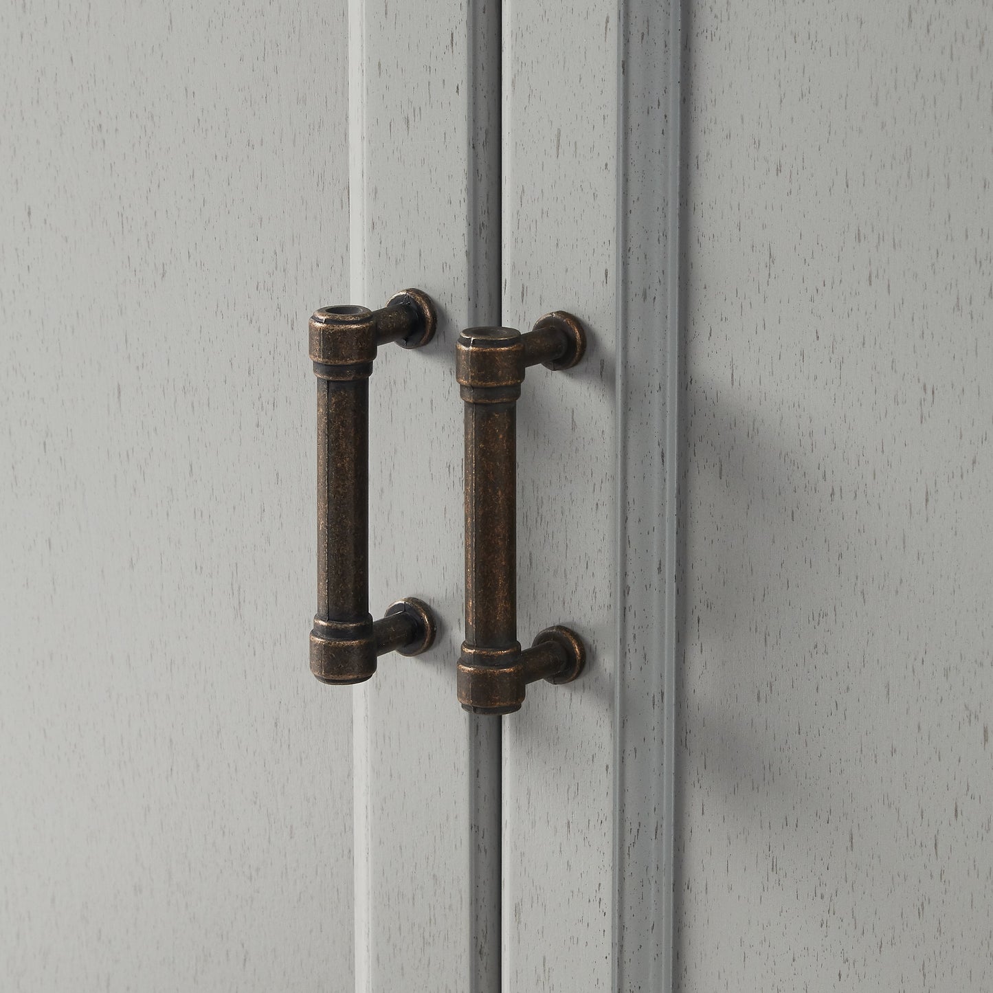 Tara 3-Piece Modern Farmhouse Sideboard Buffet Cabinet and Kitchen Storage Pantry Set