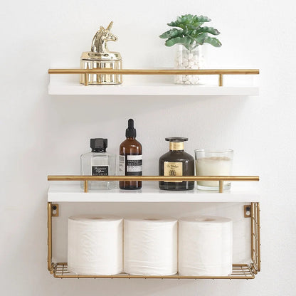 6 in X 16.5 in 2 -Tier White Rustic Floating Shelves (2 Pieces)