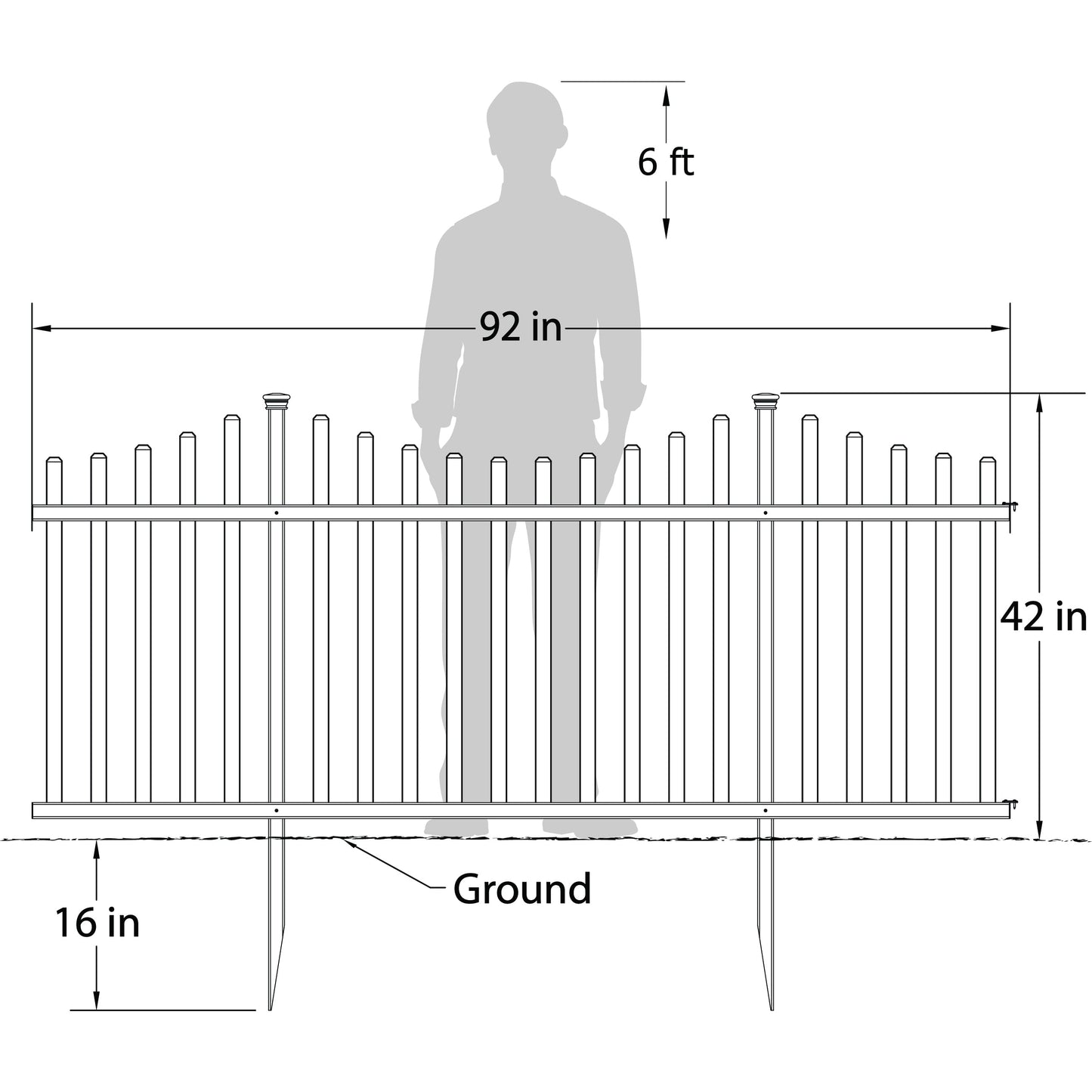 Manchester No-Dig Vinyl Fence Kit (42In X 92In) (2 Pack)