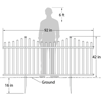 Manchester No-Dig Vinyl Fence Kit (42In X 92In) (2 Pack)