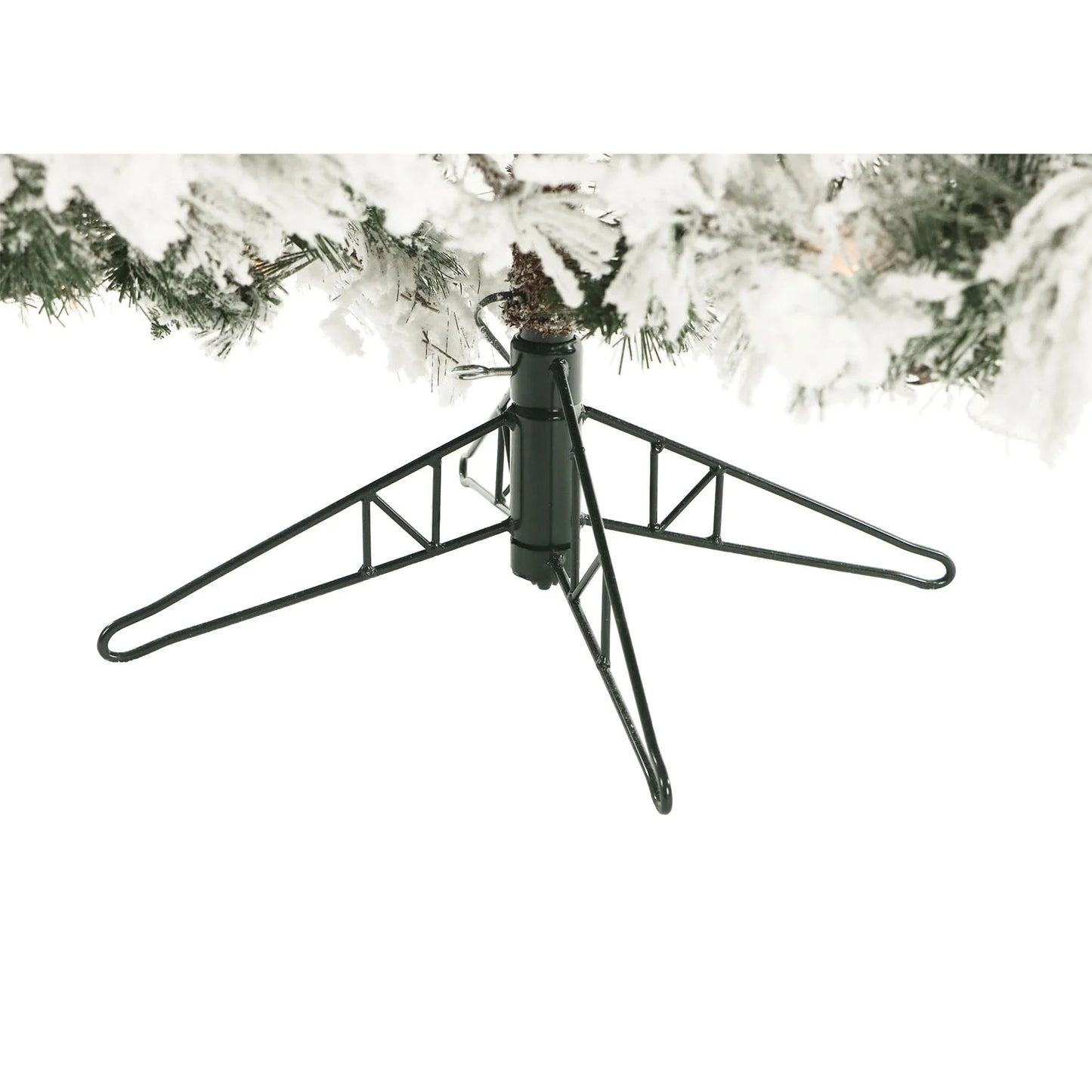 6.5' Pre-Lit Flocked Snowy Pine Artificial Christmas Tree, 450 Warm White LED Lights