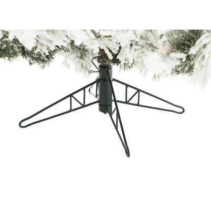 6.5' Pre-Lit Flocked Snowy Pine Artificial Christmas Tree, 450 Warm White LED Lights