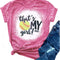 That'S My Girl Softball Parent Bleached T Shirts for Women Retro Funny Baseball Graphic T Shirts Casual Mom Tee Tops