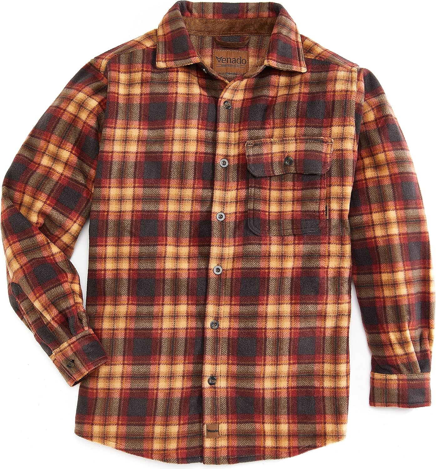 Mens Plaid Shirts for Men - Heavyweight Buffalo Plaid Fleece Shirt - Soft