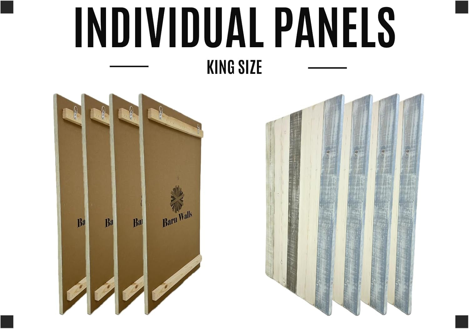 Solid Wood Headboard King Size Farmhouse with Smooth Natural Wood Grain, Handcrafted Wall-Mounted Panel Head Board, Adjustable Height, Modern Farmhouse Bedroom, Built to Last