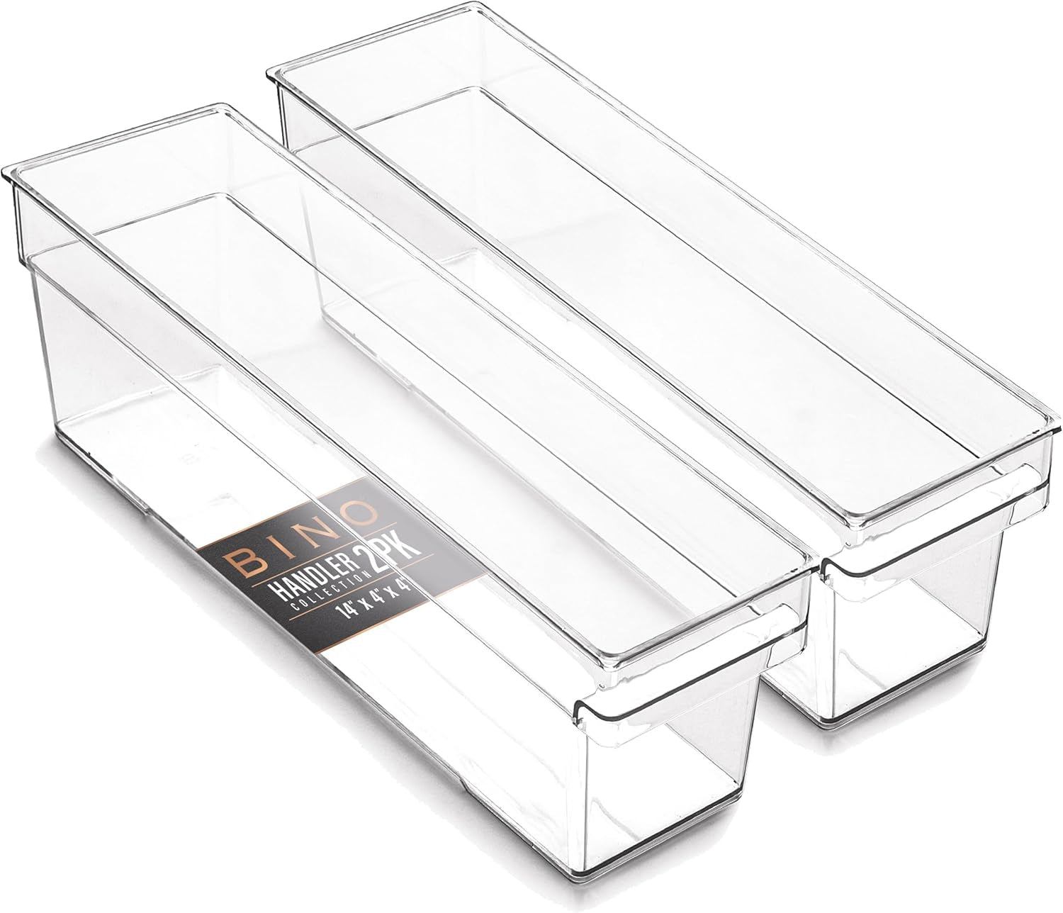 | Plastic Storage Bins, Small | the HANDLER COLLECTION | Multipurpose Organizer Bins | Kitchen Pantry Organizers and Storage | Clear Containers for Organizing Home | Freezer Organizer