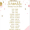 Baby Shower Word Scramble Game Blush Pink Gold Glitter, Paper Party Favors, 20-Pack