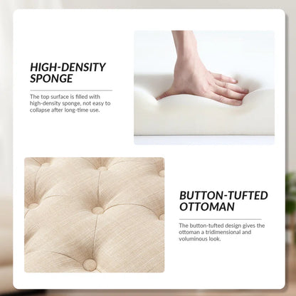 Clymer 47.5" Wide Tufted Rectangle Cocktail Ottoman with Storage Tray