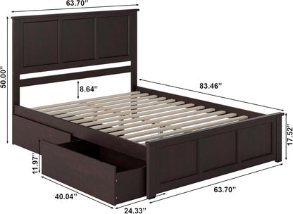 AFI Madison Queen Storage Platform Bed in Espresso