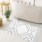 Boho Bathroom Rug 2'X 3' , Cotton Woven Washable Small Area Rugs with Tassels,Black and White Kitchen Rug Moroccan Tribal Throw Carpet Bath Mat Front Door for Living Room Kitchen Bedroom