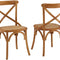 Gear Rustic Modern Farmhouse Elm Wood Rattan Two Dining Chairs in Walnut