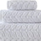 100% Turkish Cotton Jacquard Luxury Towel Set – Quick Dry Non-Gmo Ultra-Soft, Plush and Absorbent Luxury Durable Turkish Towels Set (White, 3 Pcs Towel Set)