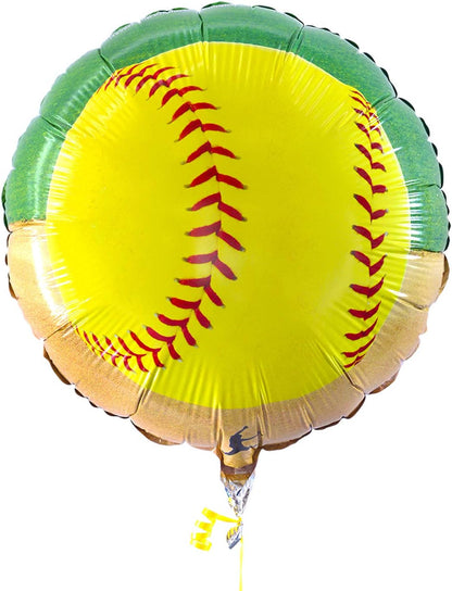 Softball 18" round Foil Mylar Party Balloon, Girl'S Fastpitch Softball, Extra Innings Collection