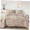 Floral Quilt Set Size Botanical Bedspread Bedding Sets Soft Queen Khaki