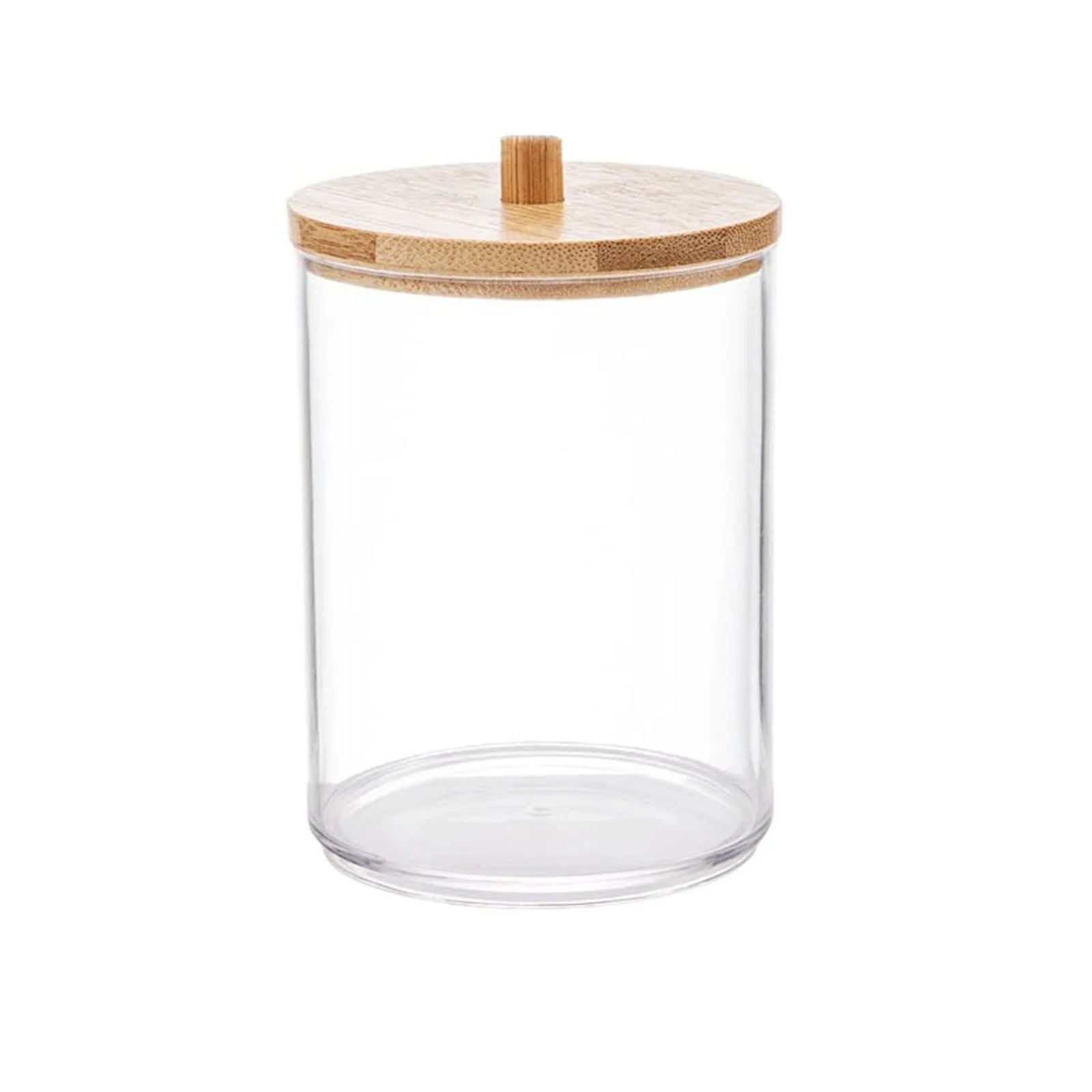 Acrylic Holder Dispenser Bathroom Jars with Lids Cotton Ball Pad round Holder for Bathroom Accessories Storage Organizer