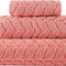 100% Turkish Cotton Jacquard Luxury Towel Set – Quick Dry Non-Gmo Ultra-Soft, Plush and Absorbent Luxury Durable Turkish Towels Set (Coral Red, 3 Pcs Towel Set)