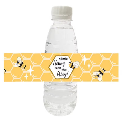 10Pcs Happy Bee Day Bottle Labels Stickers Happy Birthday Honey Bee Party Baby Shower Decorations Kids Toy Water Labers