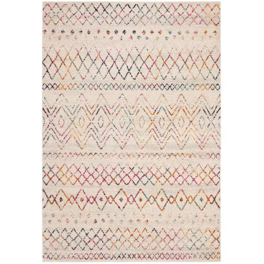 Madison Ivory/Fuchsia 5 Ft. X 8 Ft. Geometric Area Rug