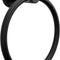 Bath Towel Ring, Bathroom Hardware Accessories-Thicken Stainless Steel Hand Towel Holder for Bathroom, Modern round Towel Hanger Wall Mounted (Matte Black, 1 Pack)