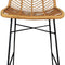 36" Rattan Counter Stool with Black Metal Frame- Use for Indoor and Outdoor, Comfortable Design and Durable Metal Frame. Wicker Stool