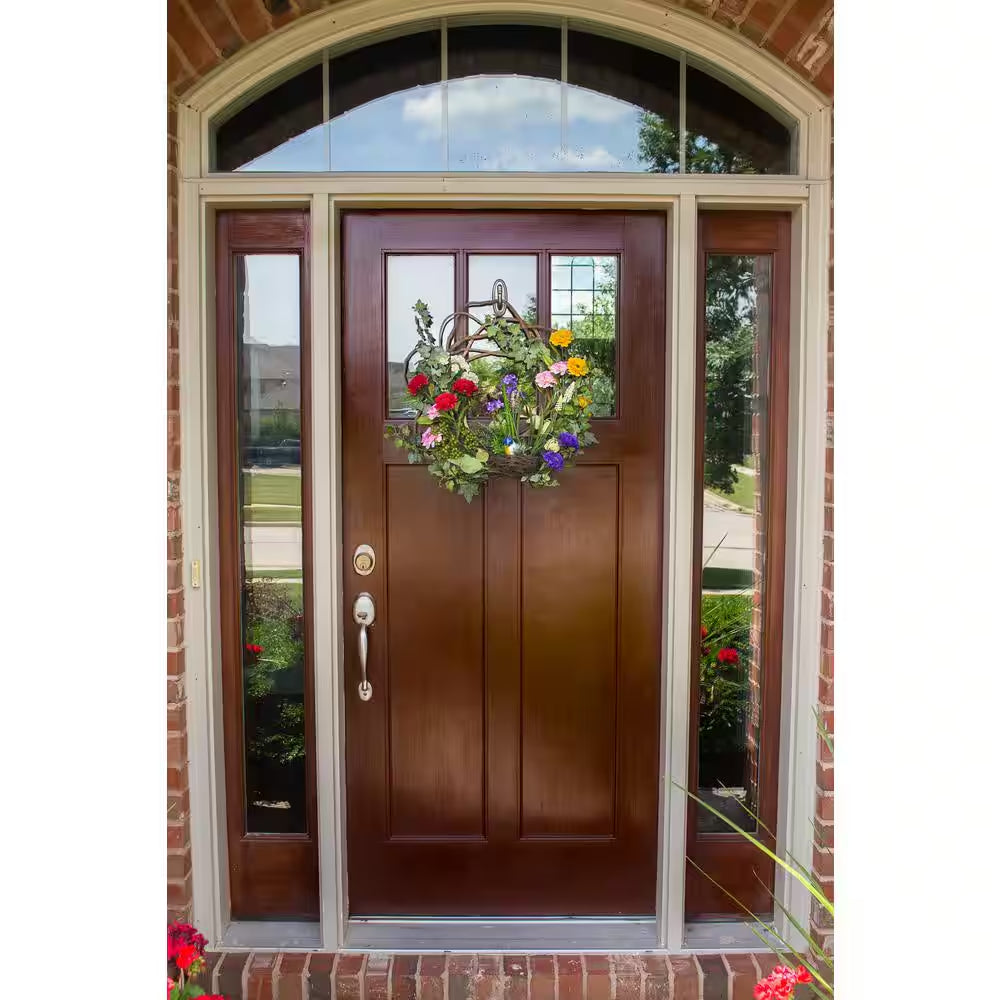 22 In. Artificial Spring Floral Wreath