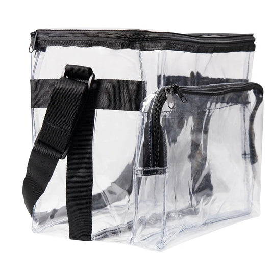 CHM Large Clear Lunch Bag See through Lunch Box with Adjustable Strap and Front