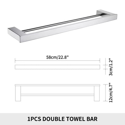 Stainless Steel Bathroom Accessories Wall Shelf Towel Bar Rack Rail Toilet Brush Roll Paper Holder Soap Dish Bathroom Hardware