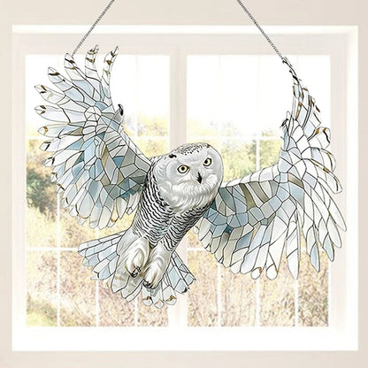 Cardinal Stained Acrylic Suncatcher Red Bird Sun Catcher Cardinal Acrylic Wall Window Hanging Ornament Hand-Painted Glass Panel Decor Christmas Birthday Gift for Grandma Birds Lover