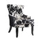 Farmhouse Microfiber Cowhide Print Accent Chair in Black