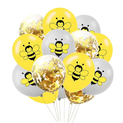 Bumble Bee Themed Happy Bee Day Balloons Happy Birthday Banner Honey Bee Party Decoration Cake Topper Baby Shower Party Supplies