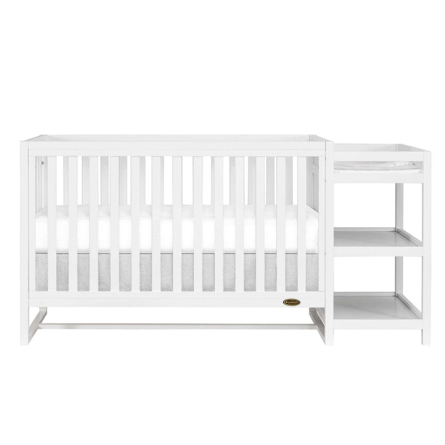 Milo 5 in 1 Convertible Crib and Changing Table with Free Changing Pad in White