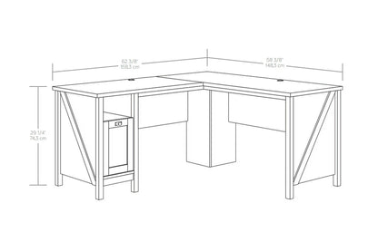 Modern Farmhouse L-Desk, Rustic Gray Finish
