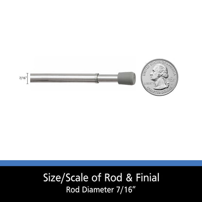 28-48 In. Adjustable Spring Tension Curtain Rod, 7/16 In. Diameter Steel Tube, Chrome Finish