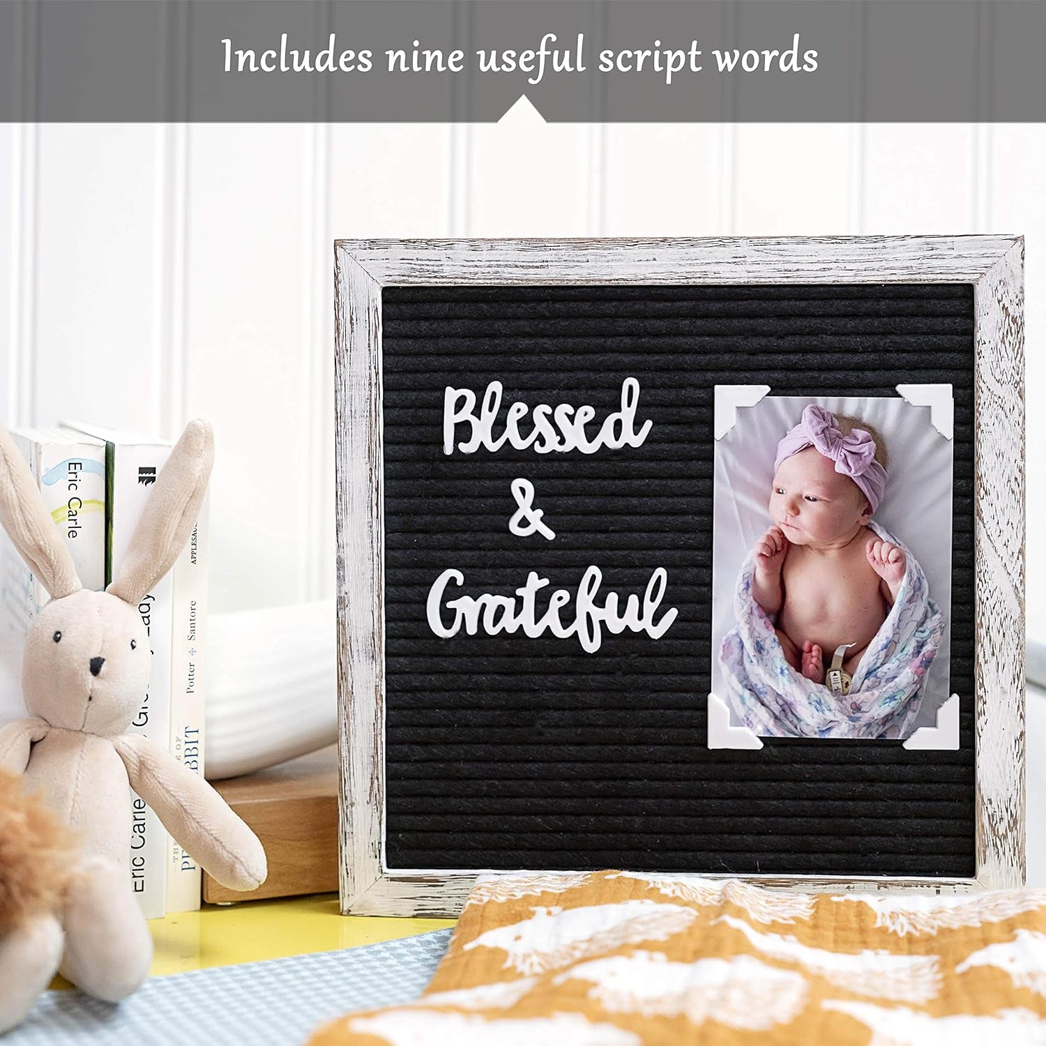 Felt Letter Board with Letters and Numbers 10X10 Inch, Felt Board with Letters Back to School Sign Classroom Decor, Baby Announcement Sign, First Day of School Board, Wifi Password Sign