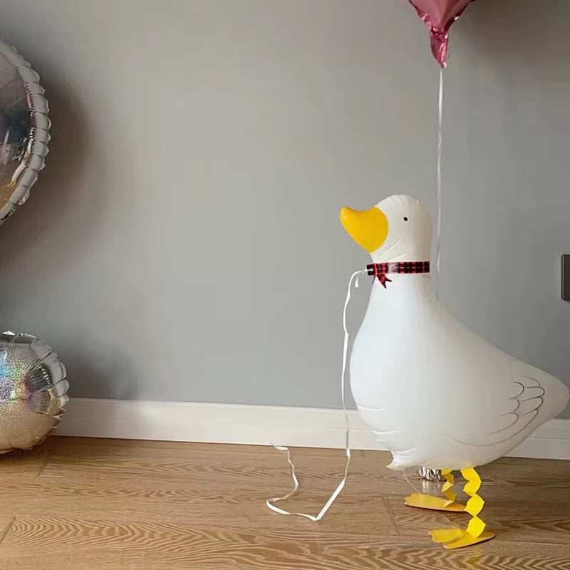 6Pcs Cute Duck Walking Balloons Farm Animal Foil Baloons Baby Farm Party Walking Ballon for Kids Boy Birthday Party Favor