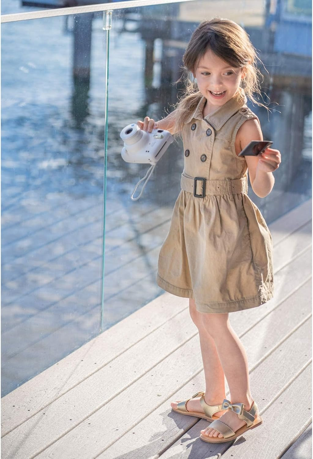 Toddler Girl Sandals - Flower Girl Dress Shoes Open Toe Little Kid Summer Flats