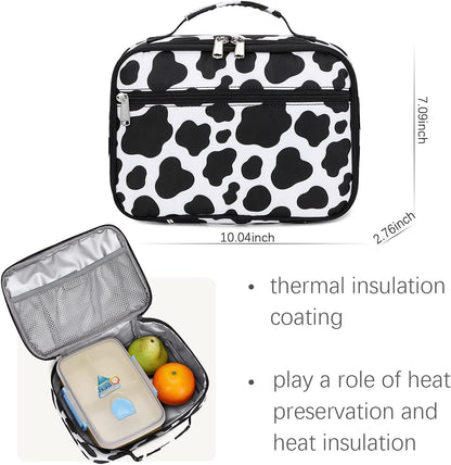 Cow Print Girls Backpack Set for Teens Backpacks School Bookbags with Lunch Bag (Cow Print)