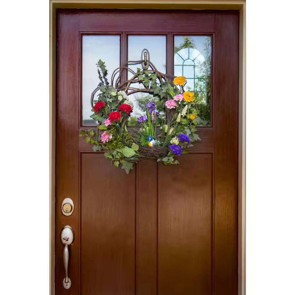 22 In. Artificial Spring Floral Wreath